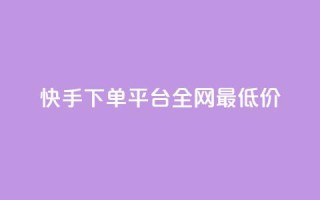 快手下单平台全网最低价,qq下单平台全网最低价 - 拼多多刀 - 无货源电商一件代发怎么做