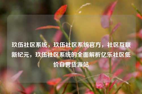 玖伍社区系统，玖伍社区系统官方，社区互联新纪元	，玖伍社区系统的全面解析亿乐社区低价自营货源站  第1张