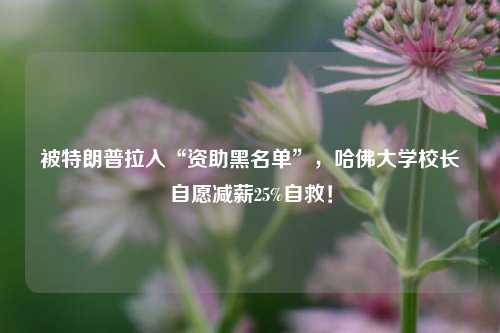 被特朗普拉入“资助黑名单”，哈佛大学校长自愿减薪25%自救！  第1张