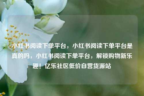 小红书阅读下单平台，小红书阅读下单平台是真的吗	，小红书阅读下单平台，解锁购物新乐趣！亿乐社区低价自营货源站  第1张