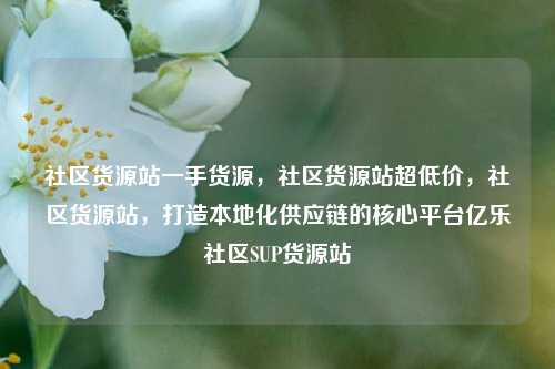 社区货源站一手货源，社区货源站超低价	，社区货源站，打造本地化供应链的核心平台亿乐社区SUP货源站  第1张