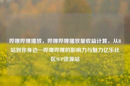 哔哩哔哩播放，哔哩哔哩播放量收益计算，从B站到你身边—哔哩哔哩的影响力与魅力亿乐社区SUP货源站  第1张